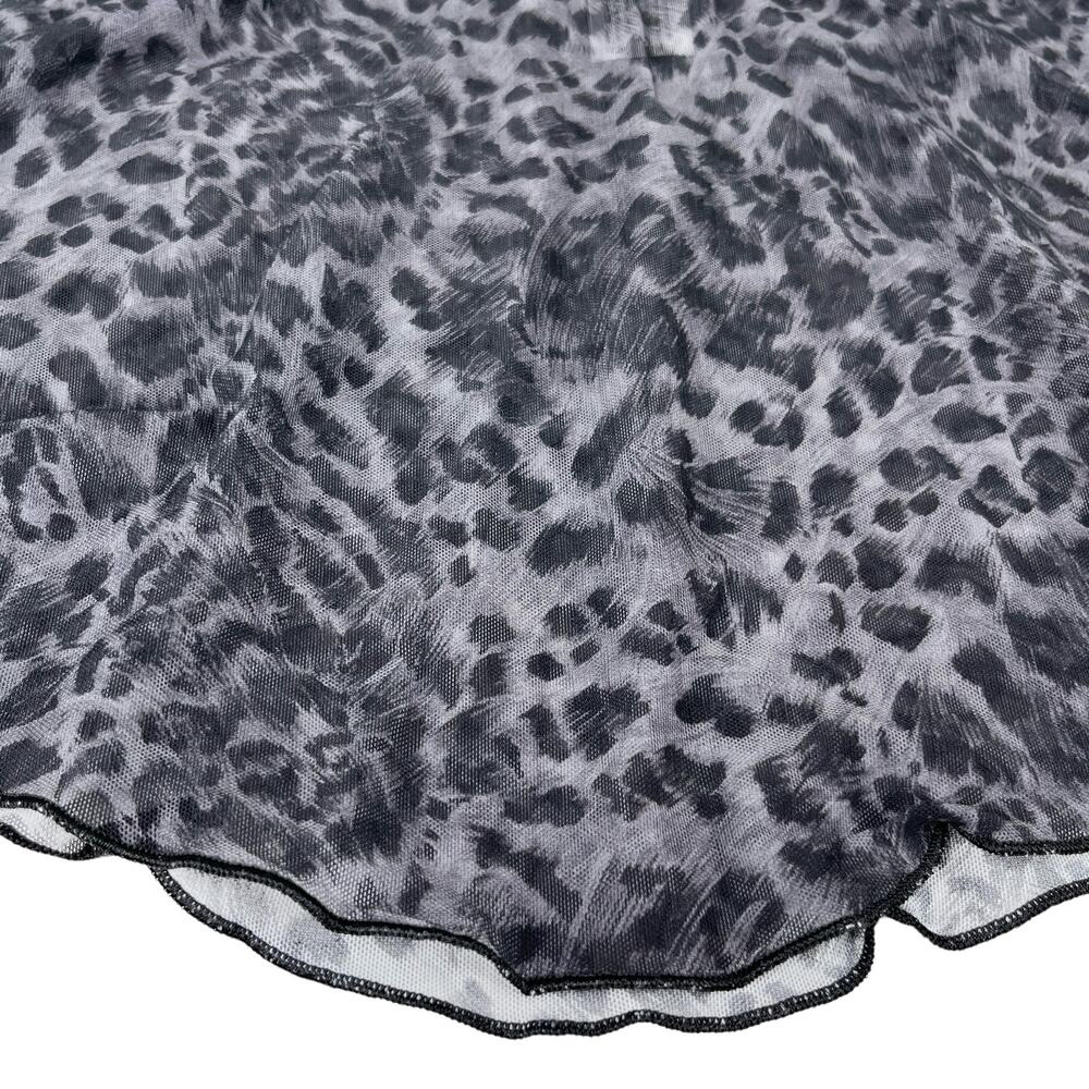 Bloch Ladies Janise Animal Print Mesh Pull On Skirt M Black Gray New - Picture 10 of 12